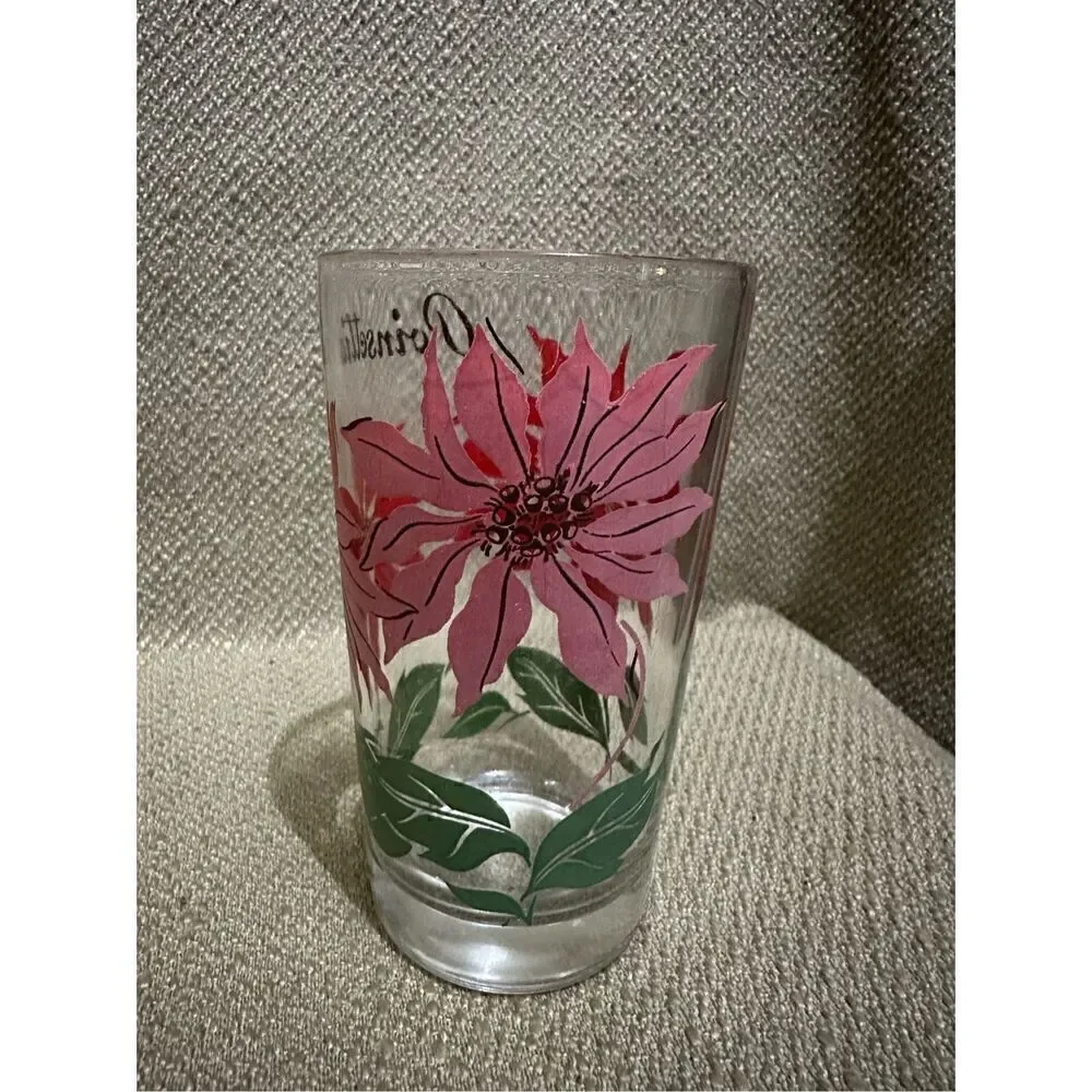 Vintage Boscul Peanut Butter Glass Poinsettia 5” Collectible Floral MCM